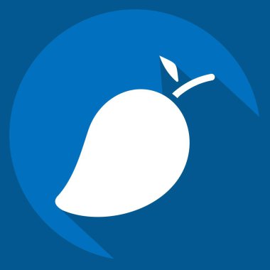 Simge Mango. Meyve ve Sebze Sembolü ile ilgili. Uzun gölge tarzı. düzenlenebilir