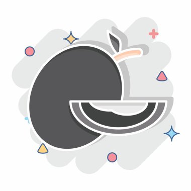 Simge kavunu. Meyve ve Sebze Sembolü ile ilgili. Çizgi roman. düzenlenebilir