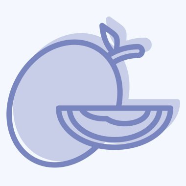 Simge kavunu. Meyve ve Sebze Sembolü ile ilgili. İki ton stili. düzenlenebilir