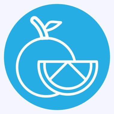 Simge portakalı. Meyve ve Sebze Sembolü ile ilgili. Mavi gözlü. düzenlenebilir