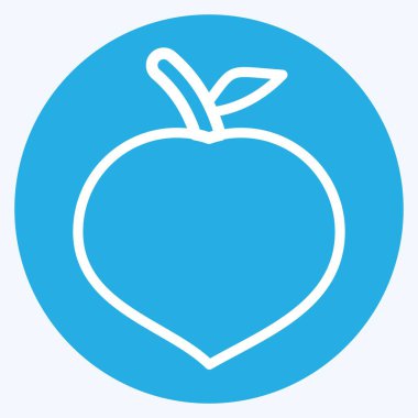 Simge Şeftalisi. Meyve ve Sebze Sembolü ile ilgili. Mavi gözlü. düzenlenebilir