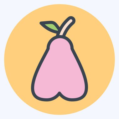 Simge Armudu. Meyve ve Sebze Sembolü ile ilgili. renk arkadaşı stili. düzenlenebilir