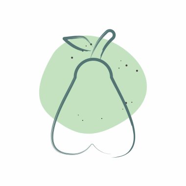 Simge Armudu. Meyve ve Sebze Sembolü ile ilgili. Renkli Leke Biçimi. düzenlenebilir