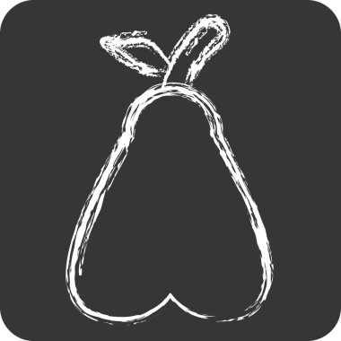 Simge Armudu. Meyve ve Sebze Sembolü ile ilgili. Tebeşir stili. düzenlenebilir