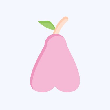 Simge Armudu. Meyve ve Sebze Sembolü ile ilgili. Düz stil. düzenlenebilir