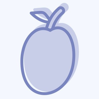 Simge eriği. Meyve ve Sebze Sembolü ile ilgili. İki ton stili. düzenlenebilir