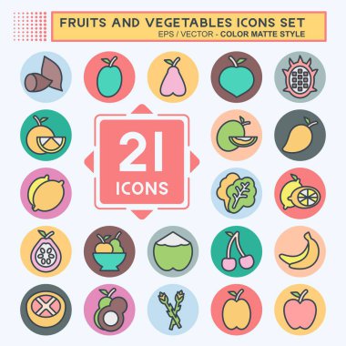 Meyve ve sebze ikonu. Sağlıklı sembolle ilgili. renk arkadaşı stili. düzenlenebilir