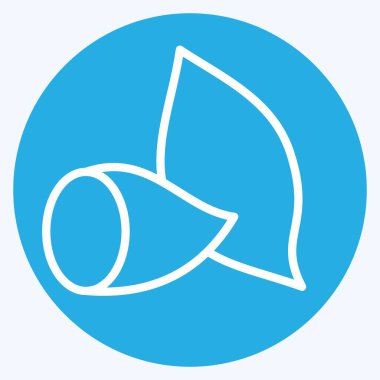 Icon Tatlı Patates. Meyve ve Sebze Sembolü ile ilgili. Mavi gözlü. düzenlenebilir