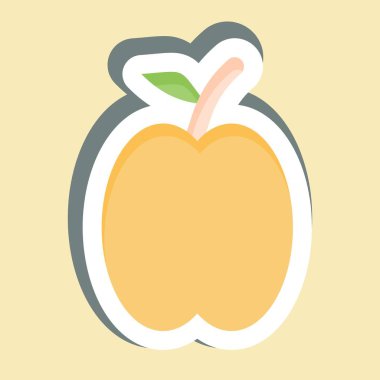 Etiketli kayısı. Meyve ve Sebze Sembolü ile ilgili. düzenlenebilir