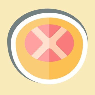 Çıkartmalı Greyfurt. Meyve ve Sebze Sembolü ile ilgili. düzenlenebilir