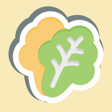 Çıkartmalı Marul. Meyve ve Sebze Sembolü ile ilgili. düzenlenebilir