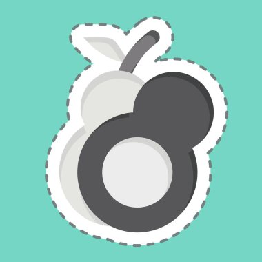 Etiket çizgisi Avocado 'yu kesti. Meyve ve Sebze Sembolü ile ilgili. düzenlenebilir