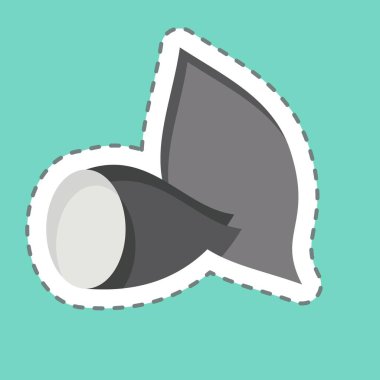 Çıkartma çizgisi Tatlı Patates 'i kesti. Meyve ve Sebze Sembolü ile ilgili. düzenlenebilir