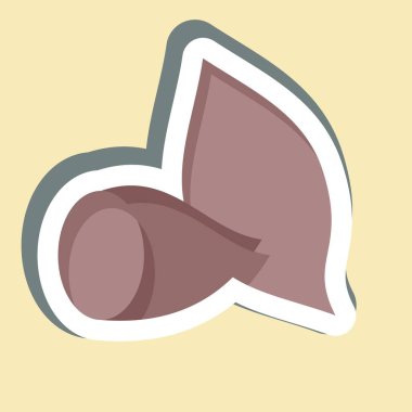 Çıkartmalı Tatlı Patates. Meyve ve Sebze Sembolü ile ilgili. düzenlenebilir