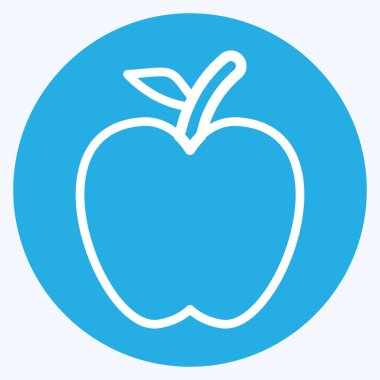 Simge Elması. Meyve ve Sebze Sembolü ile ilgili. Mavi gözlü. düzenlenebilir