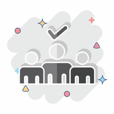 Simge Kuyruğu Efekti. Seçim sembolüyle ilgili. Çizgi roman. Basit tasarım düzenlenebilir