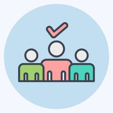 Simge Kuyruğu Efekti. Seçim sembolüyle ilgili. renk arkadaşı stili. Basit tasarım düzenlenebilir