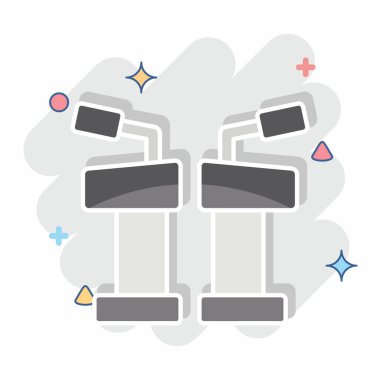 Simge Tartışması. Seçim sembolüyle ilgili. Çizgi roman. Basit tasarım düzenlenebilir