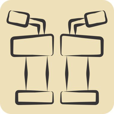 Simge Tartışması. Seçim sembolüyle ilgili. El çizimi tarzı. Basit tasarım düzenlenebilir