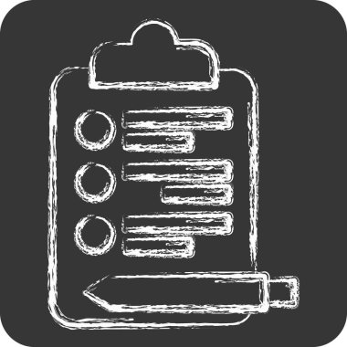 Simge Seçim Anketi. Seçim sembolüyle ilgili. Tebeşir stili. dizayn edilebilir