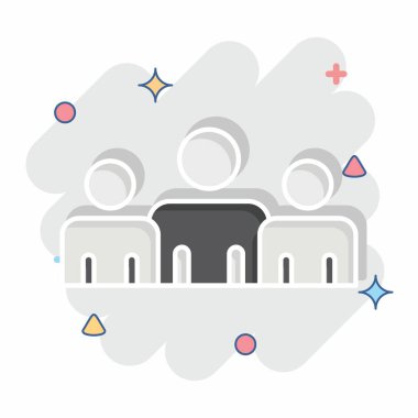 Simge Güç Üssü. Seçim sembolüyle ilgili. Çizgi roman. Basit tasarım düzenlenebilir