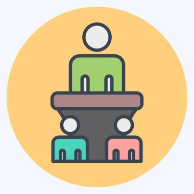 Simge Specch. Seçim sembolüyle ilgili. renk arkadaşı stili. Basit tasarım düzenlenebilir