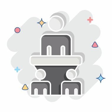 Simge Specch. Seçim sembolüyle ilgili. Çizgi roman. Basit tasarım düzenlenebilir