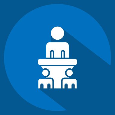 Simge Specch. Seçim sembolüyle ilgili. Uzun gölge tarzı. Basit tasarım düzenlenebilir