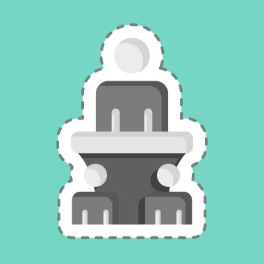 Etiket hattı Specch 'ı kesti. Seçim sembolüyle ilgili. Basit tasarım düzenlenebilir