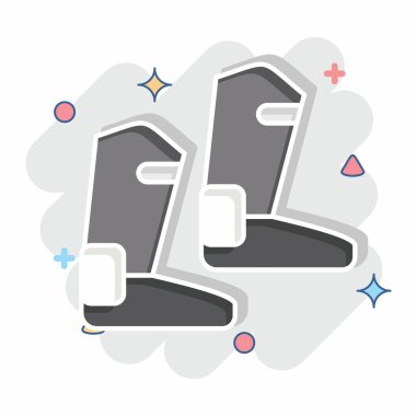 Simge Tekmesi. Binicilik sporu sembolüyle ilgili. Çizgi roman. dizayn edilebilir