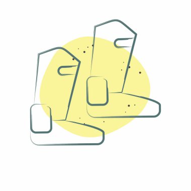 Simge Tekmesi. Binicilik sporu sembolüyle ilgili. Renkli Leke Biçimi. dizayn edilebilir