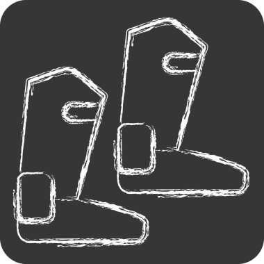 Simge Tekmesi. Binicilik sporu sembolüyle ilgili. Tebeşir stili. dizayn edilebilir