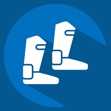 Simge Tekmesi. Binicilik sporu sembolüyle ilgili. Uzun gölge tarzı. dizayn edilebilir