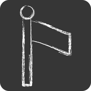 Simge Bayrağı. Binicilik sporu sembolüyle ilgili. Tebeşir stili. dizayn edilebilir