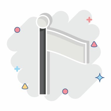 Simge Bayrağı. Binicilik sporu sembolüyle ilgili. Çizgi roman. dizayn edilebilir