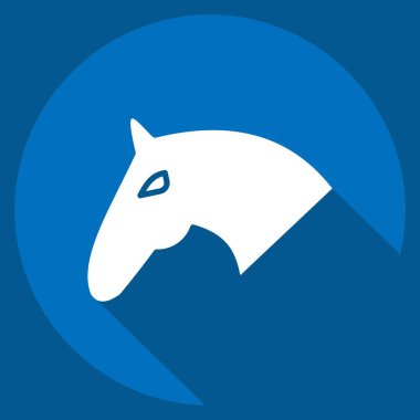 Simge Atı. Binicilik sporu sembolüyle ilgili. Uzun gölge tarzı. dizayn edilebilir