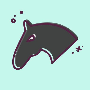 Simge Atı. Binicilik sporu sembolüyle ilgili. MBE tarzı. dizayn edilebilir