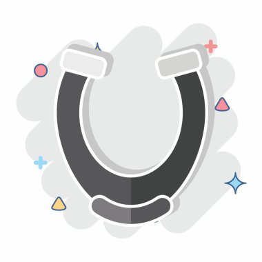 Simge Nalı. Binicilik sporu sembolüyle ilgili. Çizgi roman. dizayn edilebilir