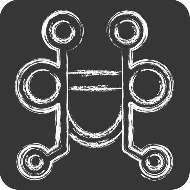 Icon Pelham Bit. Binicilik sporu sembolüyle ilgili. Tebeşir stili. dizayn edilebilir