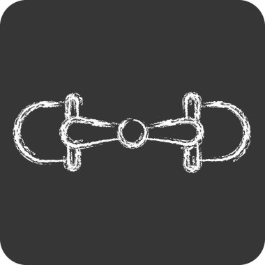 Simge Snaffle. Binicilik sporu sembolüyle ilgili. Tebeşir stili. dizayn edilebilir