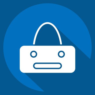 Simgesel Spor Çantası. Binicilik sporu sembolüyle ilgili. Uzun gölge tarzı. dizayn edilebilir