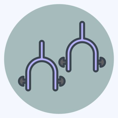 Simge mahmuzları. Binicilik sporu sembolüyle ilgili. renk arkadaşı stili. dizayn edilebilir