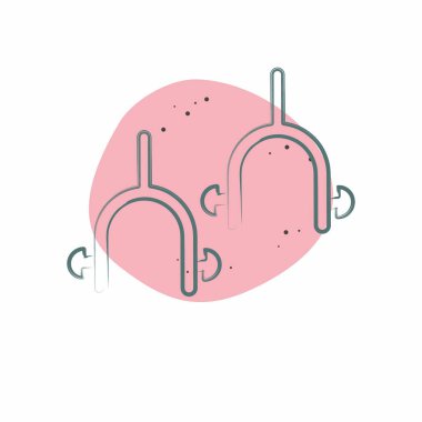 Simge mahmuzları. Binicilik sporu sembolüyle ilgili. Renkli Leke Biçimi. dizayn edilebilir