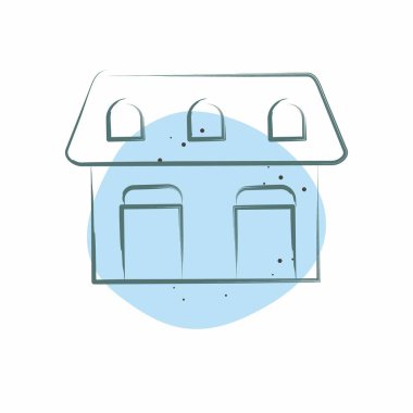 Simge stabil. Binicilik sporu sembolüyle ilgili. Renkli Leke Biçimi. dizayn edilebilir