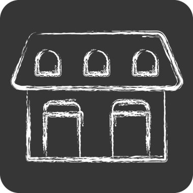 Simge stabil. Binicilik sporu sembolüyle ilgili. Tebeşir stili. dizayn edilebilir