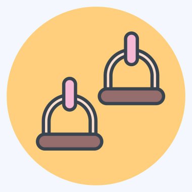 Simge Kayışları. Binicilik sporu sembolüyle ilgili. renk arkadaşı stili. dizayn edilebilir