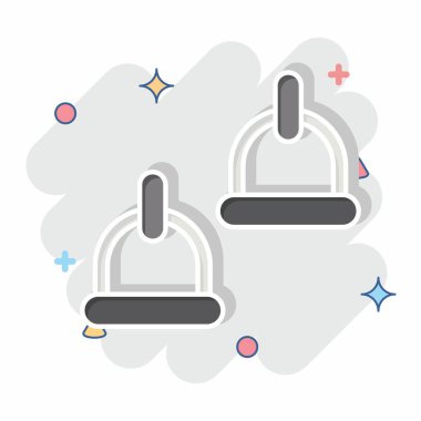 Simge Kayışları. Binicilik sporu sembolüyle ilgili. Çizgi roman. dizayn edilebilir