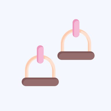 Simge Kayışları. Binicilik sporu sembolüyle ilgili. Düz stil. dizayn edilebilir