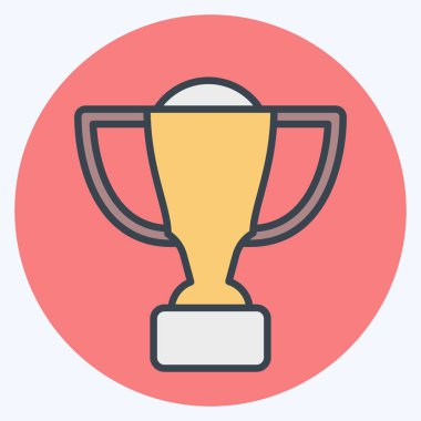 Simge Kupası. Binicilik sporu sembolüyle ilgili. renk arkadaşı stili. dizayn edilebilir