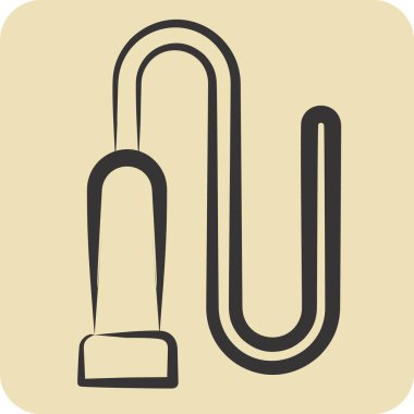 Simge kırbacı. Binicilik sporu sembolüyle ilgili. El çizimi tarzı. dizayn edilebilir